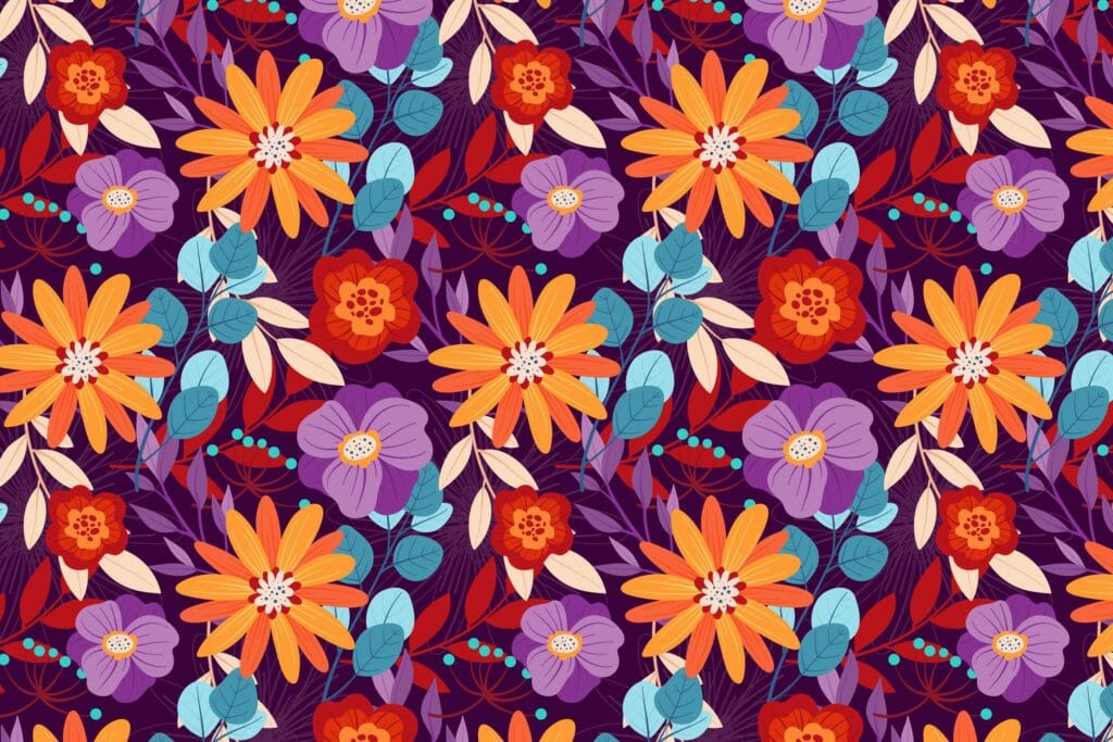 Illustration motif textile floral